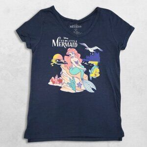 Disney The Little Mermaid Tee Shirt Soft Lightweight Relaxed Fit Navy-Blue W L